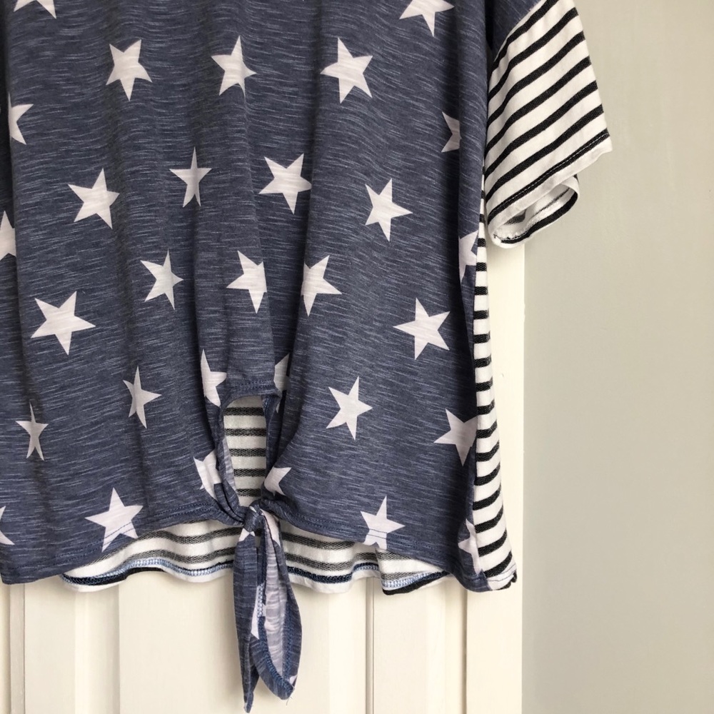 My Story || Stars and Stripes Front Knot Top - Picture 3 of 7